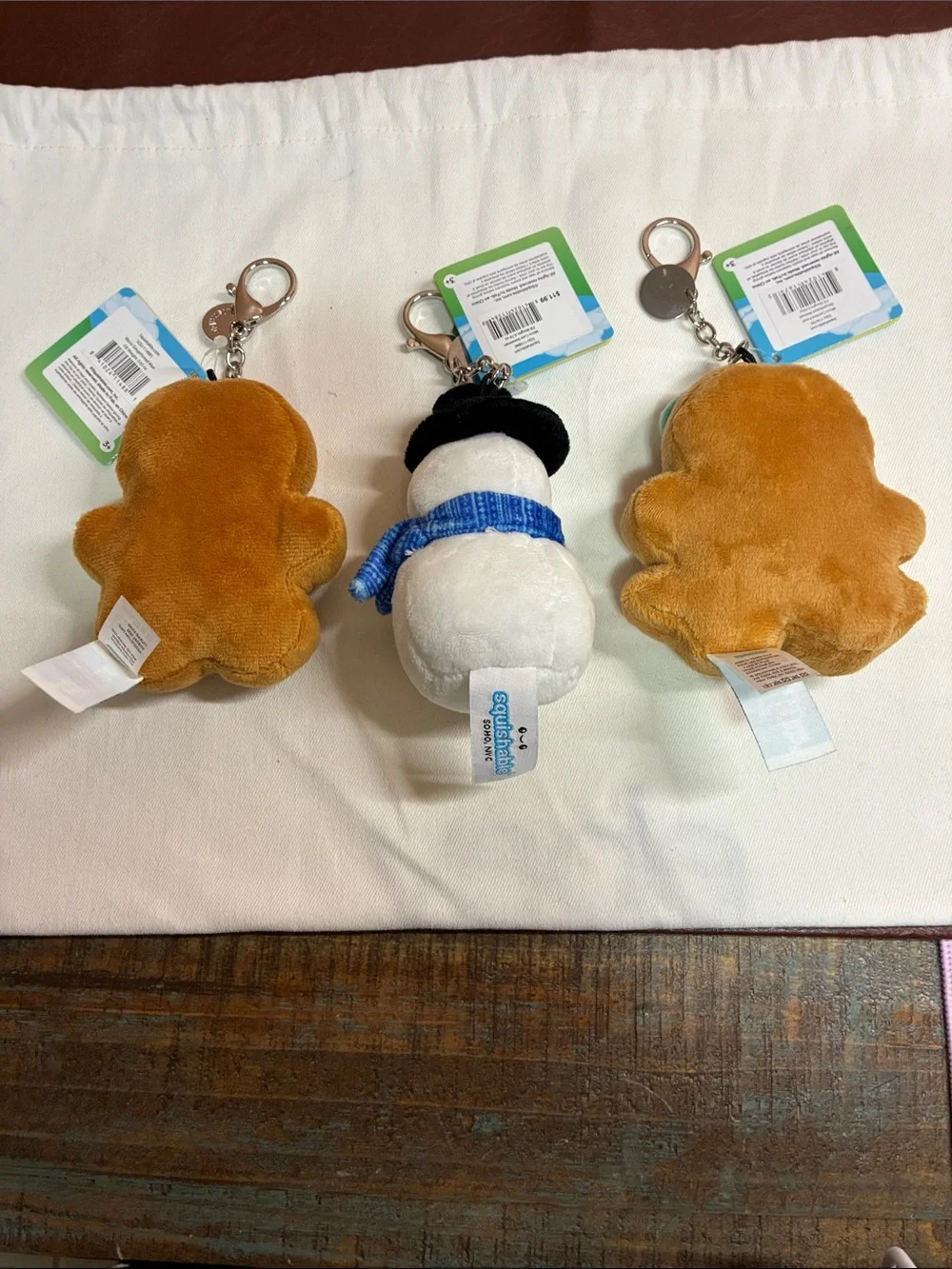 Squishable Micro Plush Keychain Trio - Gingerbread & Snowman